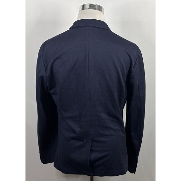 Uniqlo Medium Slim Fit Sport Coat Navy Blue Cotton Blend Two Button Vented - Picture 6 of 6